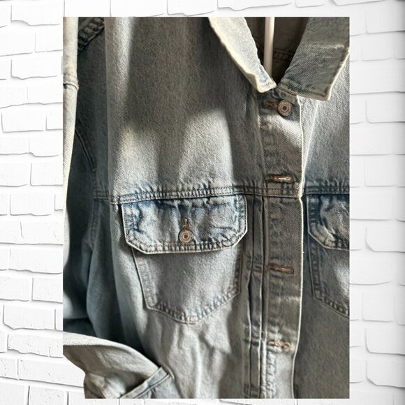 Old Navy Light Wash Denim Jacket – Size 4X (Unisex Oversized Fit) NWOT - Picture 4 of 8